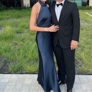 Jennifer Yoo Navy Blue Dress.